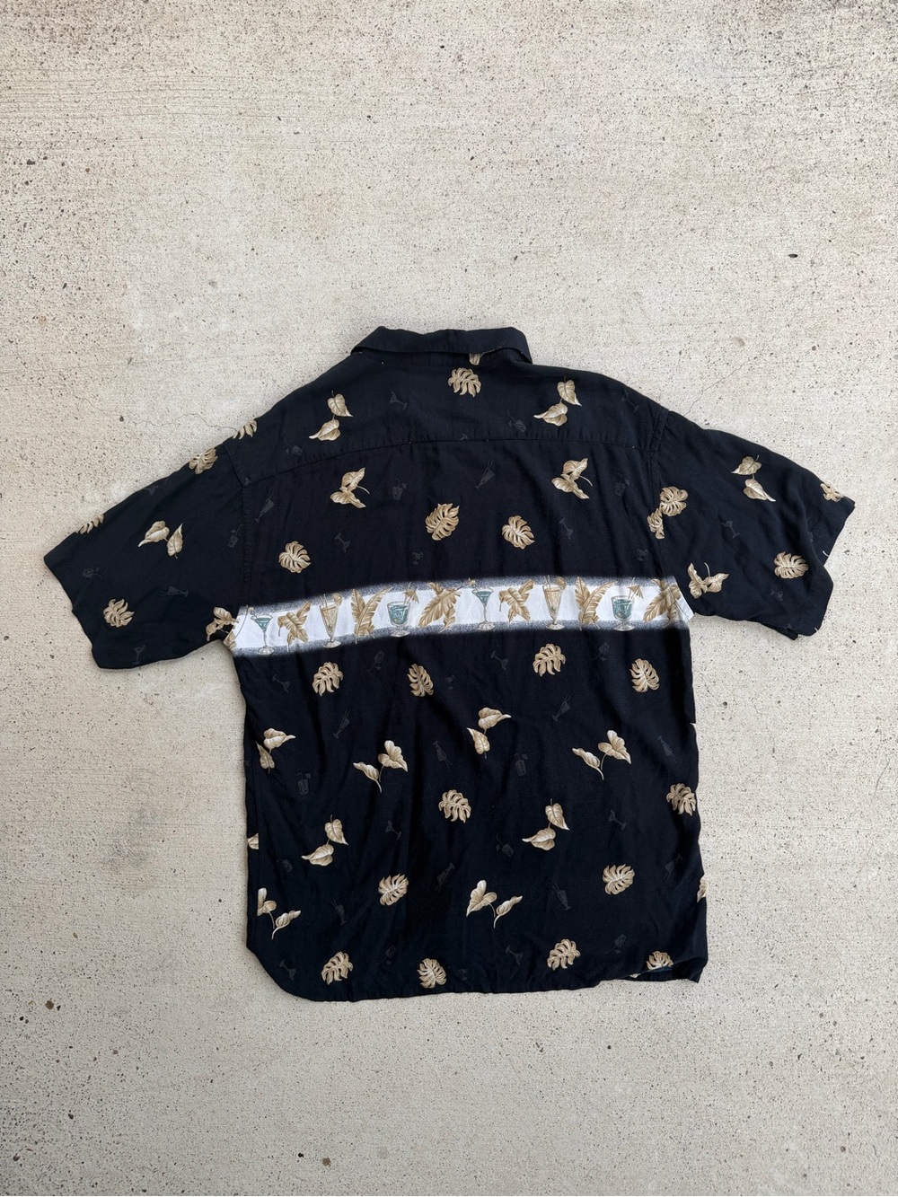 Campia Moda Vintage Rayon Camp Shirt L Tropical Cocktail Print EUC - Picture 3 of 5